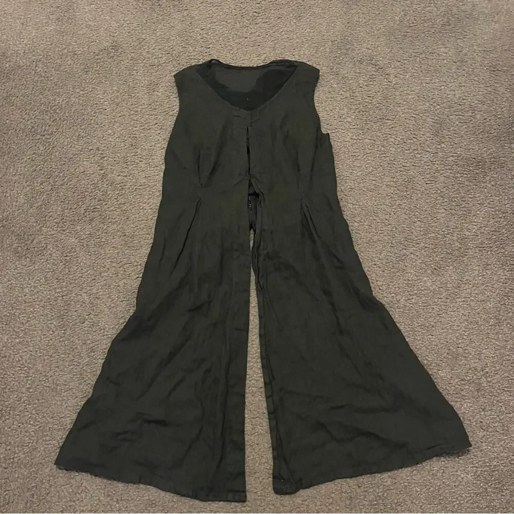 Industrial Euro Linen Hook & Eye Long Flowy Top - Picture 4 of 9